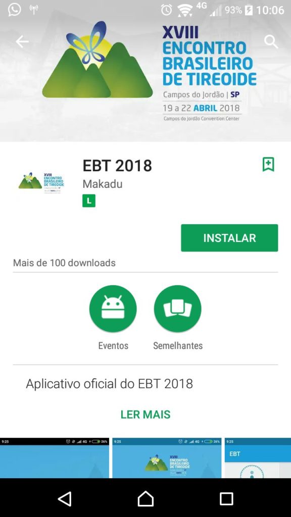 EBT 2018: Aplicativo do Evento – Departamento de Tireoide da SBEM